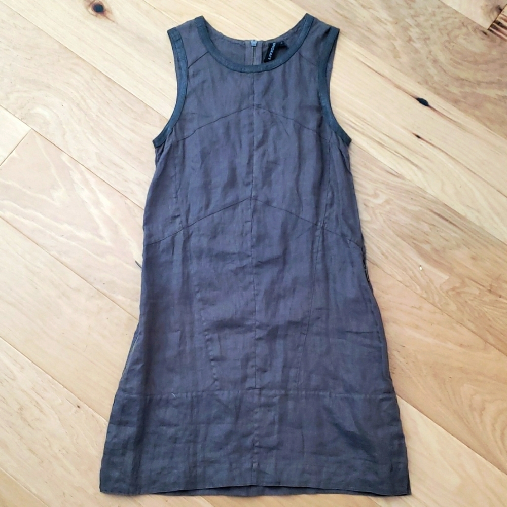 Skingraft LINEN MOD DRESS IN GREY